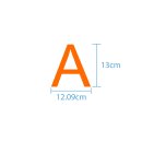 10 wetterfeste Klebebuchstaben groß – selbstklebend für Außen & Innen: „A“ (13 cm, orange)