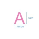 10 wetterfeste Klebebuchstaben groß – selbstklebend für Außen & Innen: „A“ (15 cm, rosa)