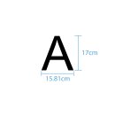 10 wetterfeste Klebebuchstaben groß – selbstklebend für Außen & Innen: „A“ (17 cm, schwarz)