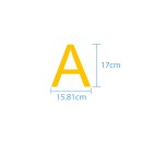 10 wetterfeste Klebebuchstaben groß – selbstklebend für Außen & Innen: „A“ (17 cm, gelb)