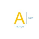 10 wetterfeste Klebebuchstaben groß – selbstklebend für Außen & Innen: „A“ (18 cm, gelb)