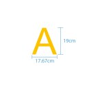 10 wetterfeste Klebebuchstaben groß – selbstklebend für Außen & Innen: „A“ (19 cm, gelb)