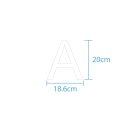 10 wetterfeste Klebebuchstaben groß – selbstklebend für Außen & Innen: „A“ (20 cm, weiß)