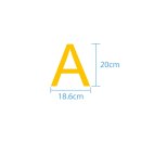 10 wetterfeste Klebebuchstaben groß – selbstklebend für Außen & Innen: „A“ (20 cm, gelb)