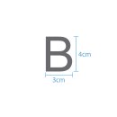 10 wetterfeste Klebebuchstaben groß – selbstklebend für Außen & Innen: „B“ (4 cm, silber)
