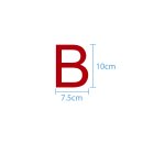 10 wetterfeste Klebebuchstaben groß – selbstklebend für Außen & Innen: „B“ (10 cm, rot)