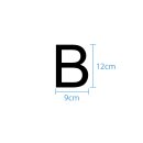 10 wetterfeste Klebebuchstaben groß – selbstklebend für Außen & Innen: „B“ (12 cm, schwarz)