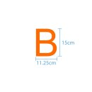 10 wetterfeste Klebebuchstaben groß – selbstklebend für Außen & Innen: „B“ (15 cm, orange)