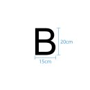 10 wetterfeste Klebebuchstaben groß – selbstklebend für Außen & Innen: „B“ (20 cm, schwarz)