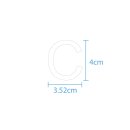 10 wetterfeste Klebebuchstaben groß – selbstklebend für Außen & Innen: „C“ (4 cm, weiß)