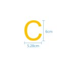 10 wetterfeste Klebebuchstaben groß – selbstklebend für Außen & Innen: „C“ (6 cm, gelb)