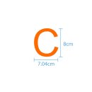 10 wetterfeste Klebebuchstaben groß – selbstklebend für Außen & Innen: „C“ (8 cm, orange)