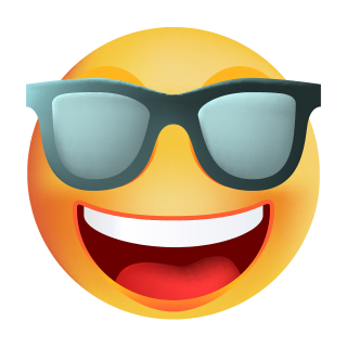 Smile Aufkleber – Lächelndes Gesicht mit Sonnenbrille, wetterfest (20 x 20 cm)