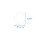 10 wetterfeste Klebebuchstaben groß – selbstklebend für Außen & Innen: „C“ (12 cm, weiß)