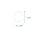 10 wetterfeste Klebebuchstaben groß – selbstklebend für Außen & Innen: „C“ (14 cm, weiß)