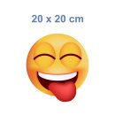 Lachend mit Augen zu – Smile Aufkleber für alle Oberflächen (20 x 20 cm)