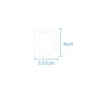 10 wetterfeste Klebebuchstaben groß – selbstklebend für Außen & Innen: „D“ (4 cm, weiß)