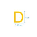 10 wetterfeste Klebebuchstaben groß – selbstklebend für Außen & Innen: „D“ (6 cm, gelb)