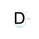 10 wetterfeste Klebebuchstaben groß – selbstklebend für Außen & Innen: „D“ (8 cm, schwarz)
