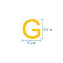 10 wetterfeste Klebebuchstaben groß – selbstklebend für Außen & Innen: „G“ (10 cm, gelb)
