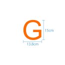 10 wetterfeste Klebebuchstaben groß – selbstklebend für Außen & Innen: „G“ (15 cm, orange)