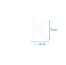 10 wetterfeste Klebebuchstaben groß – selbstklebend für Außen & Innen: „K“ (7 cm, weiß)