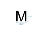 10 wetterfeste Klebebuchstaben groß – selbstklebend für Außen & Innen: „M“ (4 cm, schwarz)