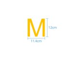 10 wetterfeste Klebebuchstaben groß – selbstklebend für Außen & Innen: „M“ (12 cm, gelb)