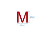 10 wetterfeste Klebebuchstaben groß – selbstklebend für Außen & Innen: „M“ (20 cm, rot)
