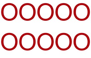 10 wetterfeste Klebebuchstaben groß – selbstklebend für Außen & Innen: „O“ (8 cm, rot)