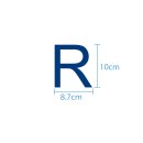 10 wetterfeste Klebebuchstaben groß – selbstklebend für Außen & Innen: „R“ (10 cm, blau)