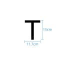 10 wetterfeste Klebebuchstaben groß – selbstklebend für Außen & Innen: „T“ (15 cm, schwarz)