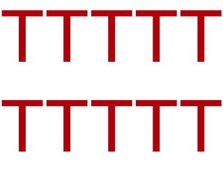 10 wetterfeste Klebebuchstaben groß – selbstklebend für Außen & Innen: „T“ (15 cm, rot)