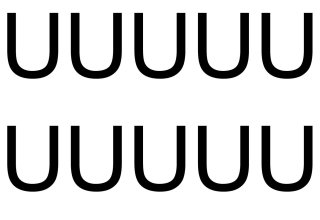 10 wetterfeste Klebebuchstaben groß – selbstklebend für Außen & Innen: „U“ (4 cm, schwarz)