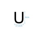 10 wetterfeste Klebebuchstaben groß – selbstklebend für Außen & Innen: „U“ (4 cm, schwarz)