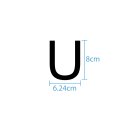 10 wetterfeste Klebebuchstaben groß – selbstklebend für Außen & Innen: „U“ (8 cm, schwarz)