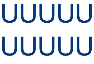 10 wetterfeste Klebebuchstaben groß – selbstklebend für Außen & Innen: „U“ (10 cm, blau)