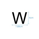 10 wetterfeste Klebebuchstaben groß – selbstklebend für Außen & Innen: „W“ (6 cm, schwarz)