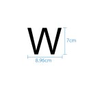10 wetterfeste Klebebuchstaben groß – selbstklebend für Außen & Innen: „W“ (7 cm, schwarz)