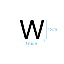 10 wetterfeste Klebebuchstaben groß – selbstklebend für Außen & Innen: „W“ (15 cm, schwarz)