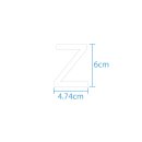 10 wetterfeste Klebebuchstaben groß – selbstklebend für Außen & Innen: „Z“ (6 cm, weiß)