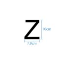 10 wetterfeste Klebebuchstaben groß – selbstklebend für Außen & Innen: „Z“ (10 cm, schwarz)