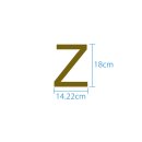 10 wetterfeste Klebebuchstaben groß – selbstklebend für Außen & Innen: „Z“ (18 cm, gold)