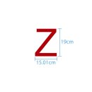 10 wetterfeste Klebebuchstaben groß – selbstklebend für Außen & Innen: „Z“ (19 cm, rot)