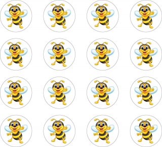 Aufkleber lustige Honig Biene 3,3 cm rund Sticker selbstklebend Autoaufkleber