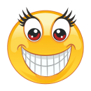 Smile Aufkleber – Lachend mit großen Augen...