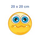 Ängstlich mit verdrehten blauen Augen – Smile Aufkleber für jeden Anlass (20 x 20 cm)