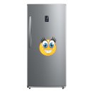 Smile Aufkleber – Lachendes Gesicht mit großen blauen Augen (20 x 20 cm)