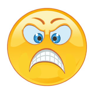 Böse Wütend Aufkleber – Wetterfester Sticker mit Blauen Augen