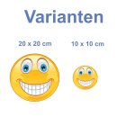 Smile Aufkleber – Lachend mit blauen Augen in...